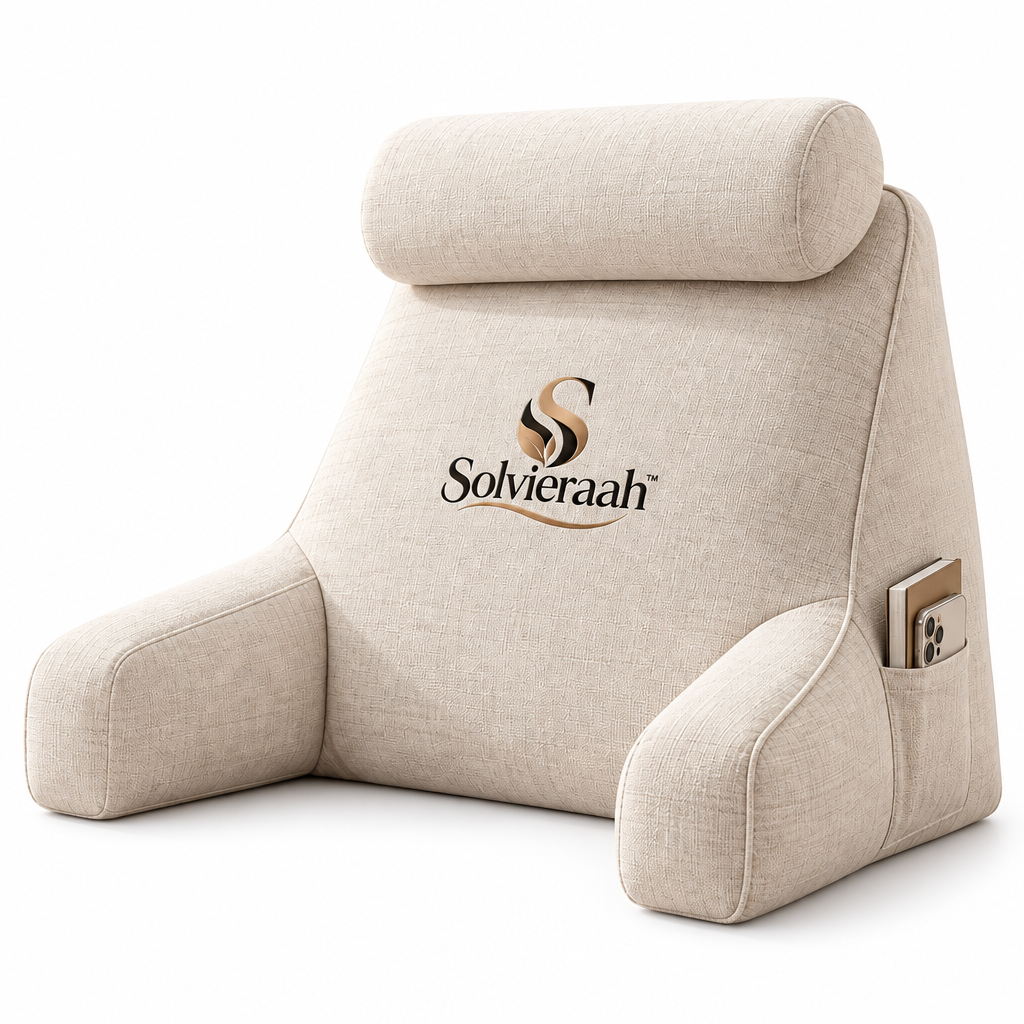 Solvieraah™ Upholstered Floor Chair with Armrests and Headrest — view 2