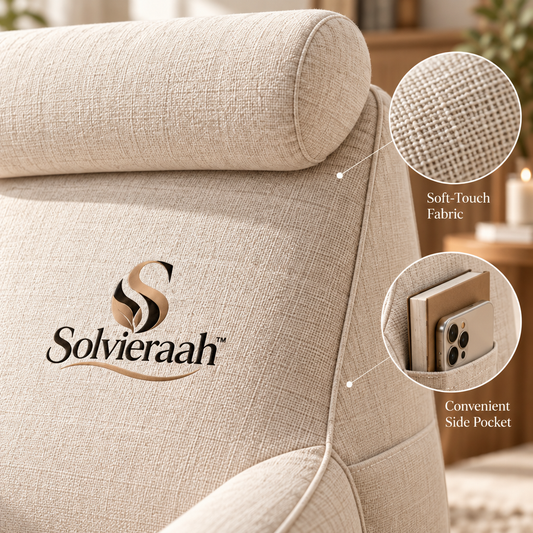 Solvieraah™ Upholstered Floor Chair with Armrests and Headrest — view 1