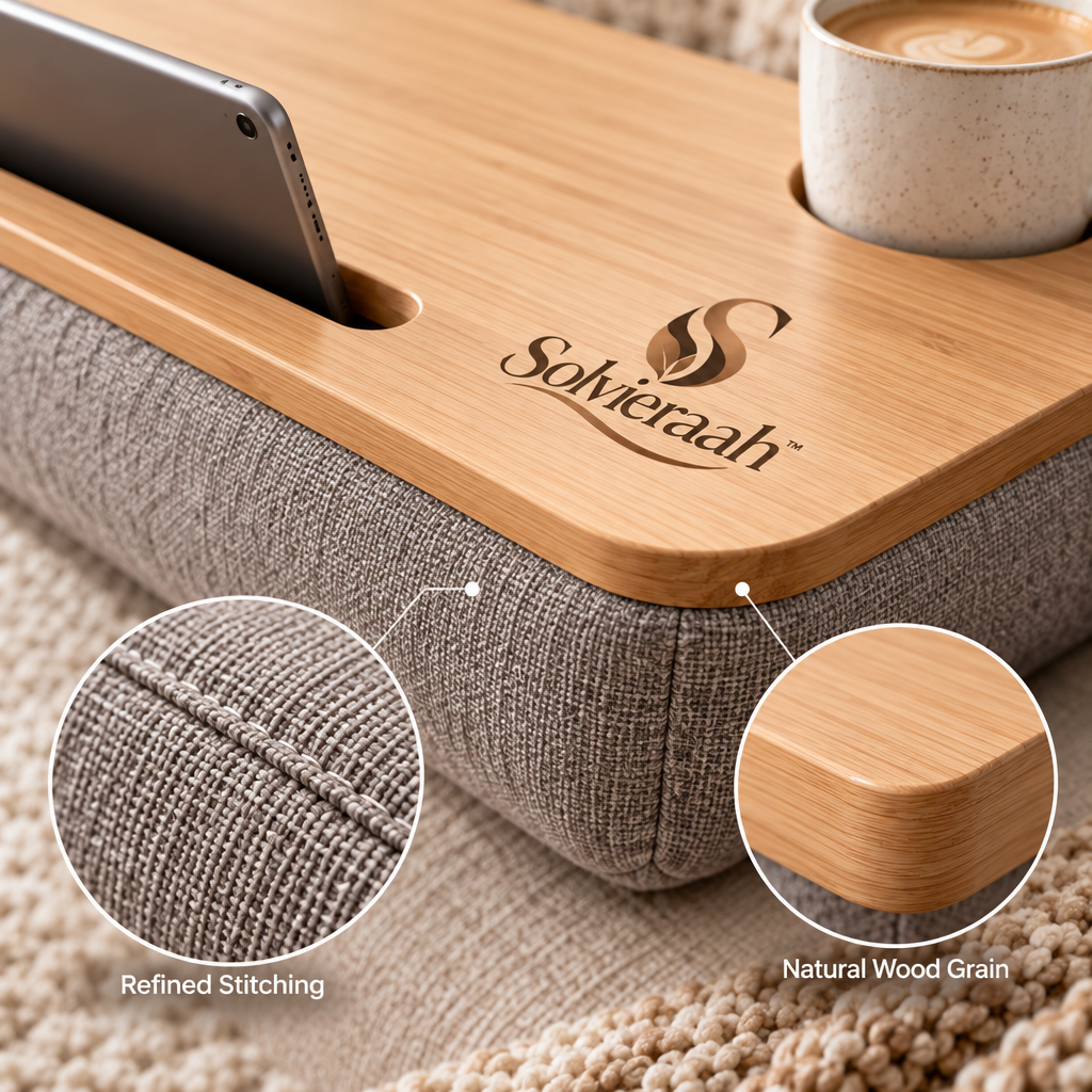 Solvieraah™ Cushioned Lap Desk with Device Slot — view 1