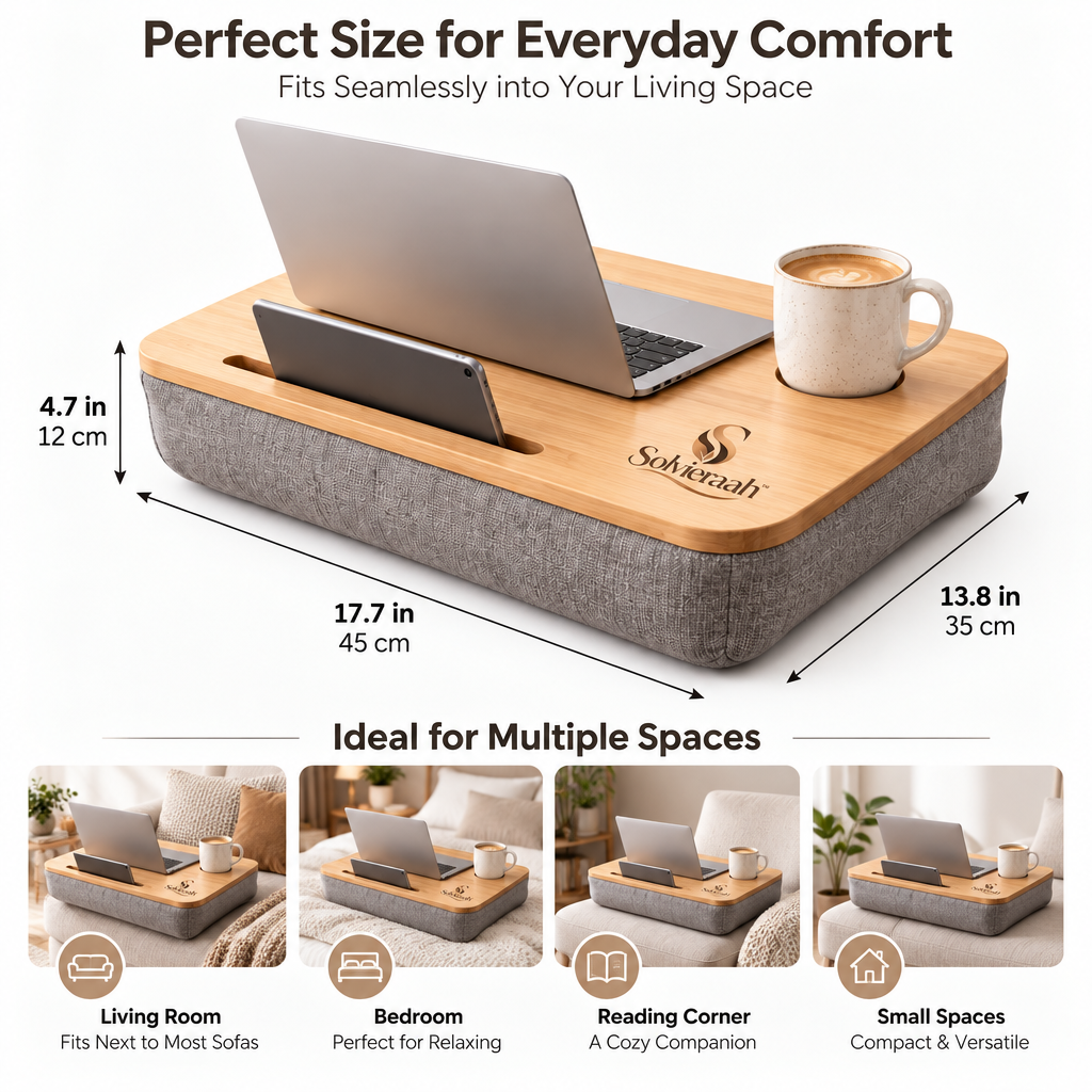 Solvieraah™ Cushioned Lap Desk with Device Slot — view 3
