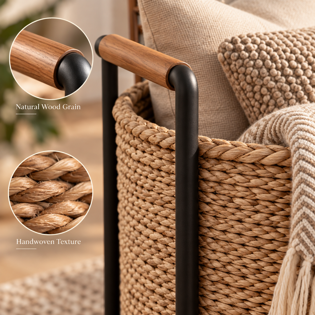 Solvieraah™ Woven Storage Basket with Metal Frame — view 1