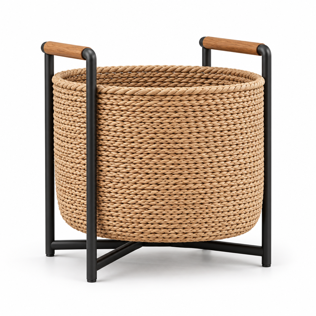 Solvieraah™ Woven Storage Basket with Metal Frame — view 2