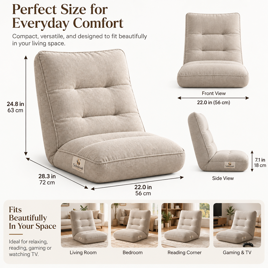 Solvieraah™ Upholstered Floor Lounge Chair — view 3