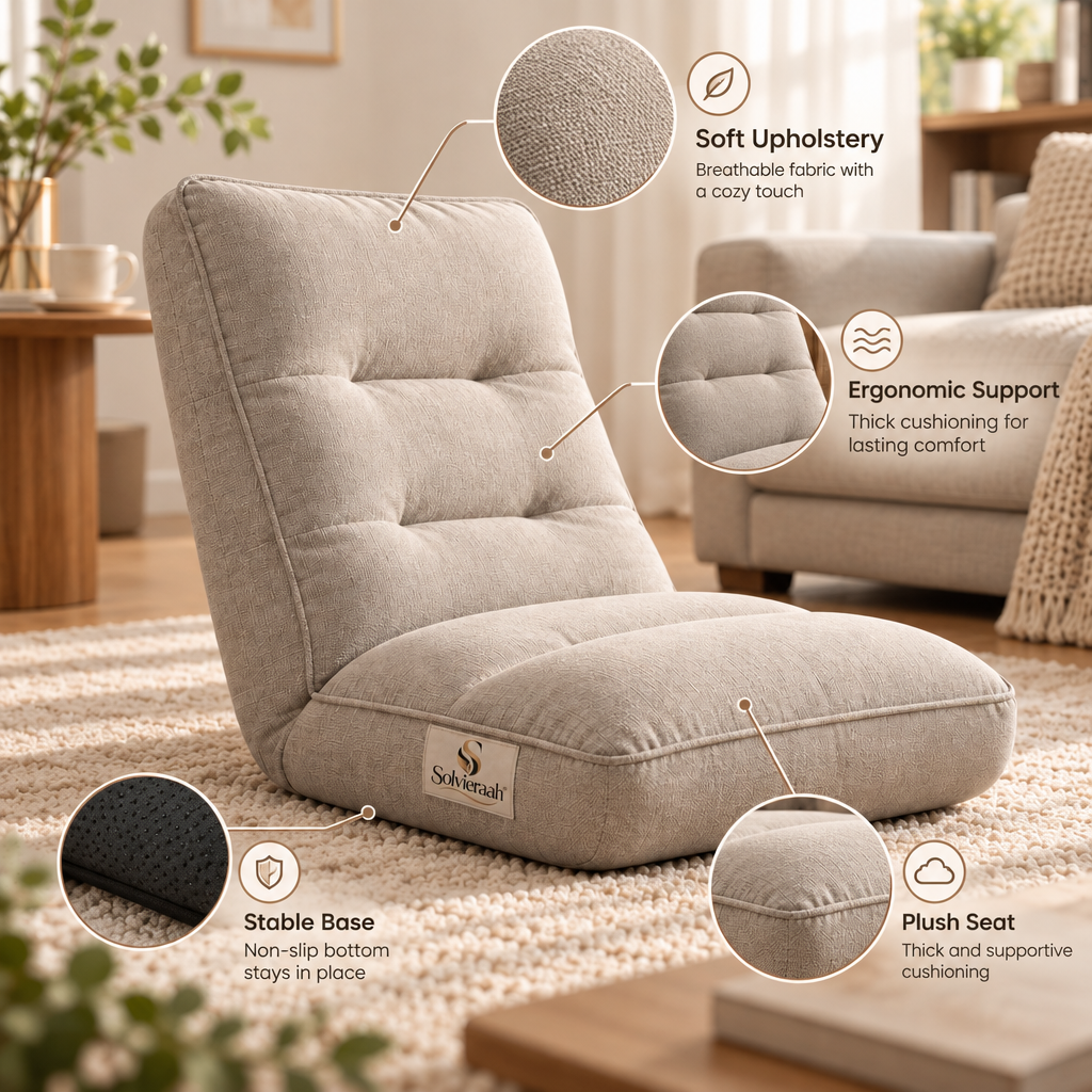 Solvieraah™ Upholstered Floor Lounge Chair — view 5